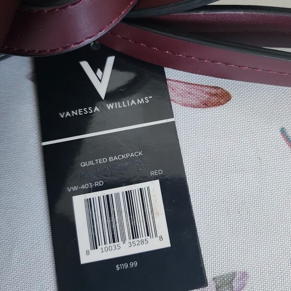 Vanessa Williams Quilted Burgandy Backpack (NWT) main image 6